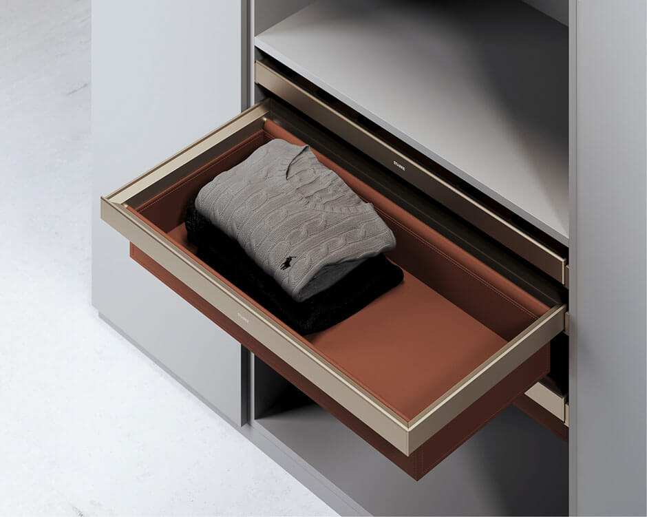 Soft-close Leather Basket